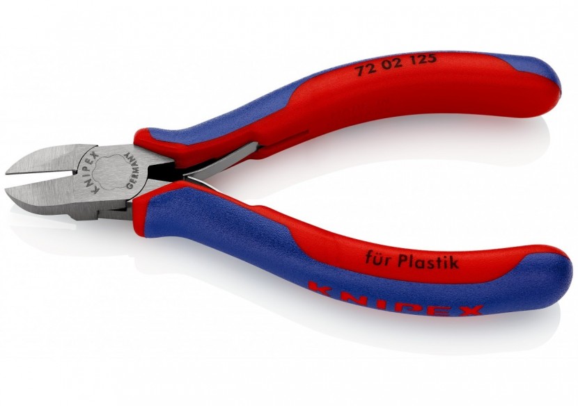 Pince coupante de côté sans biseau pour plastique avec ressort 125mm Gainage PVC - Knipex - 7202125