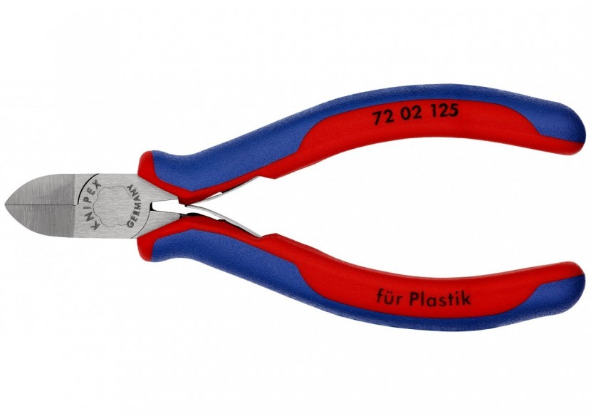 Pince coupante de côté sans biseau pour plastique avec ressort 125mm Gainage PVC - Knipex - 7202125