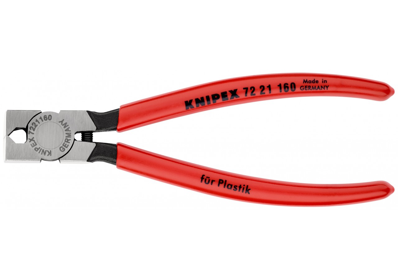 Pince coupante de côté pour plastique avec ressort 160mm à 85° - Gainage PVC - Knipex - 7221160