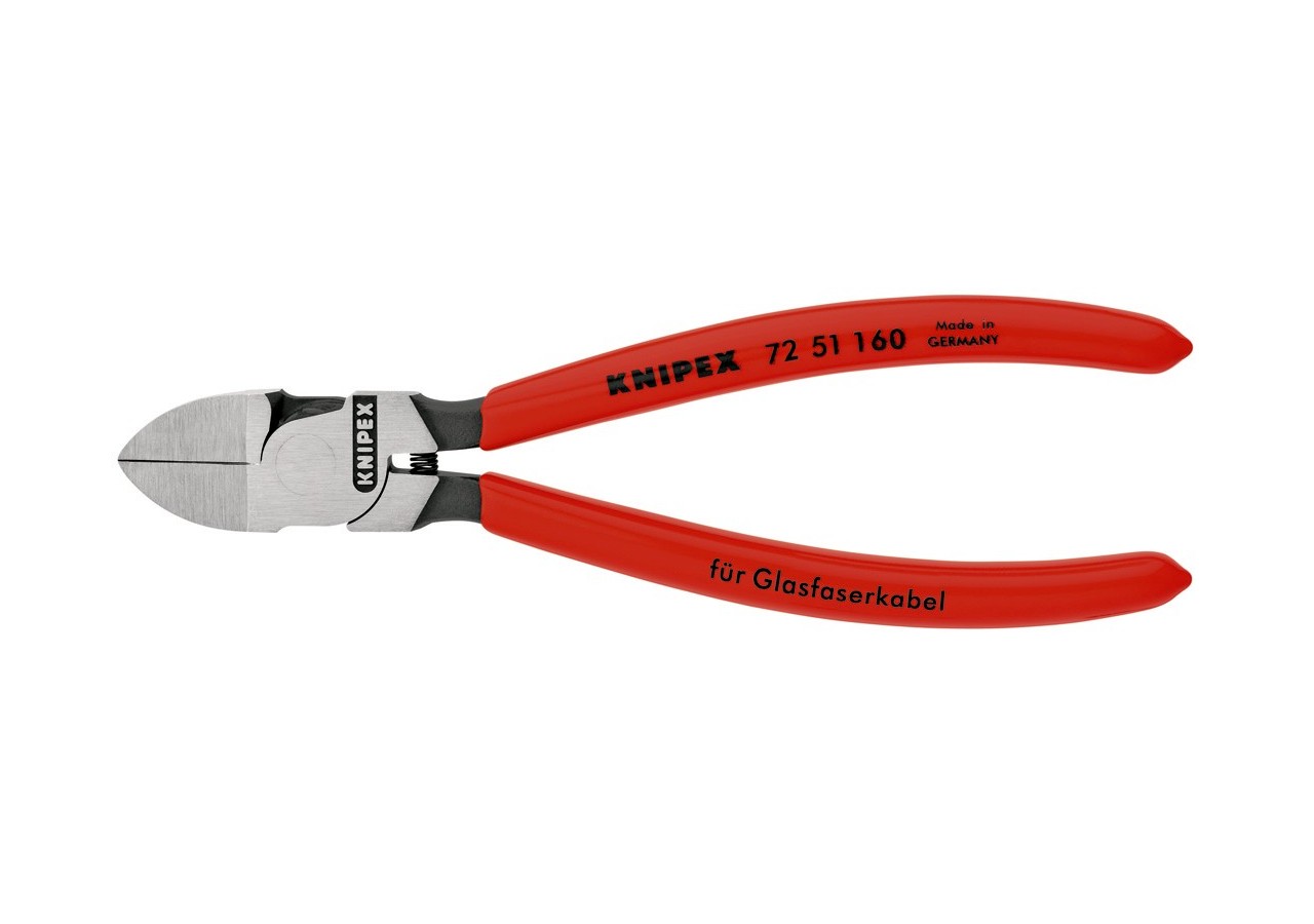 Pince coupante pour câbles fibres optiques avec ressort 160mm - Gainage PVC - Knipex - 7251160