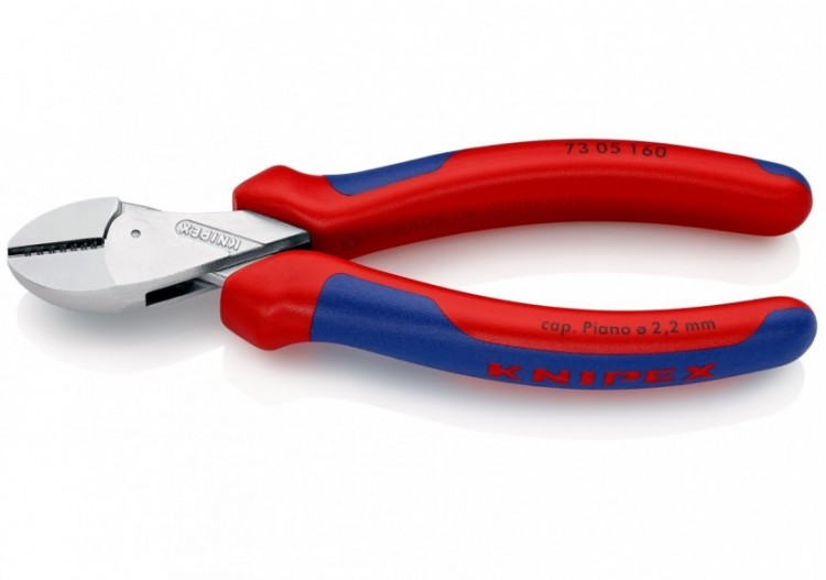 Pince coupante de côté X-Cut® forte démultiplication 160mm - Bi-matière Chromée - Knipex - 7305160