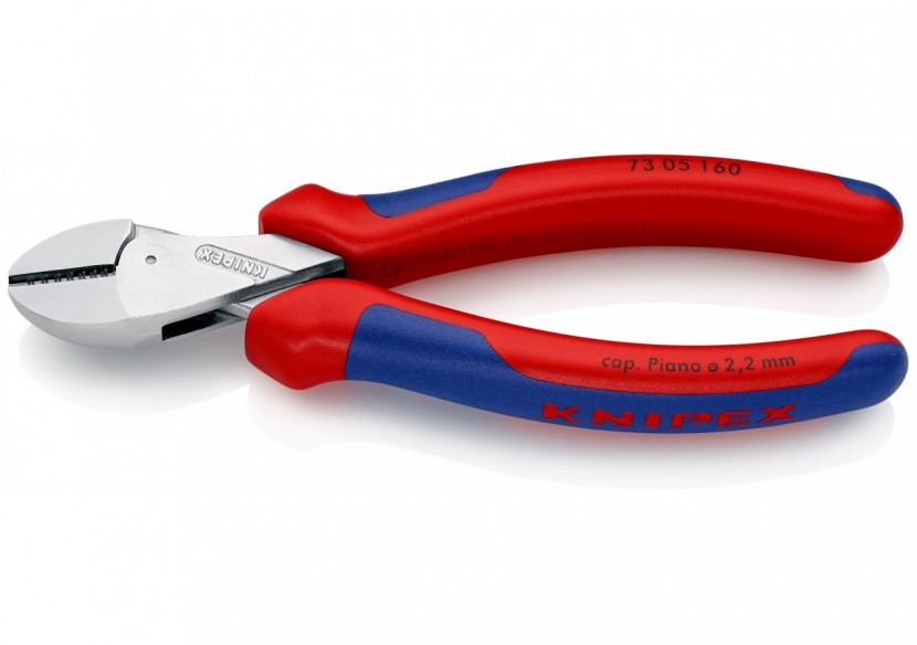 Pince coupante de côté X-Cut® forte démultiplication 160mm - Bi-matière Chromée - Knipex - 7305160