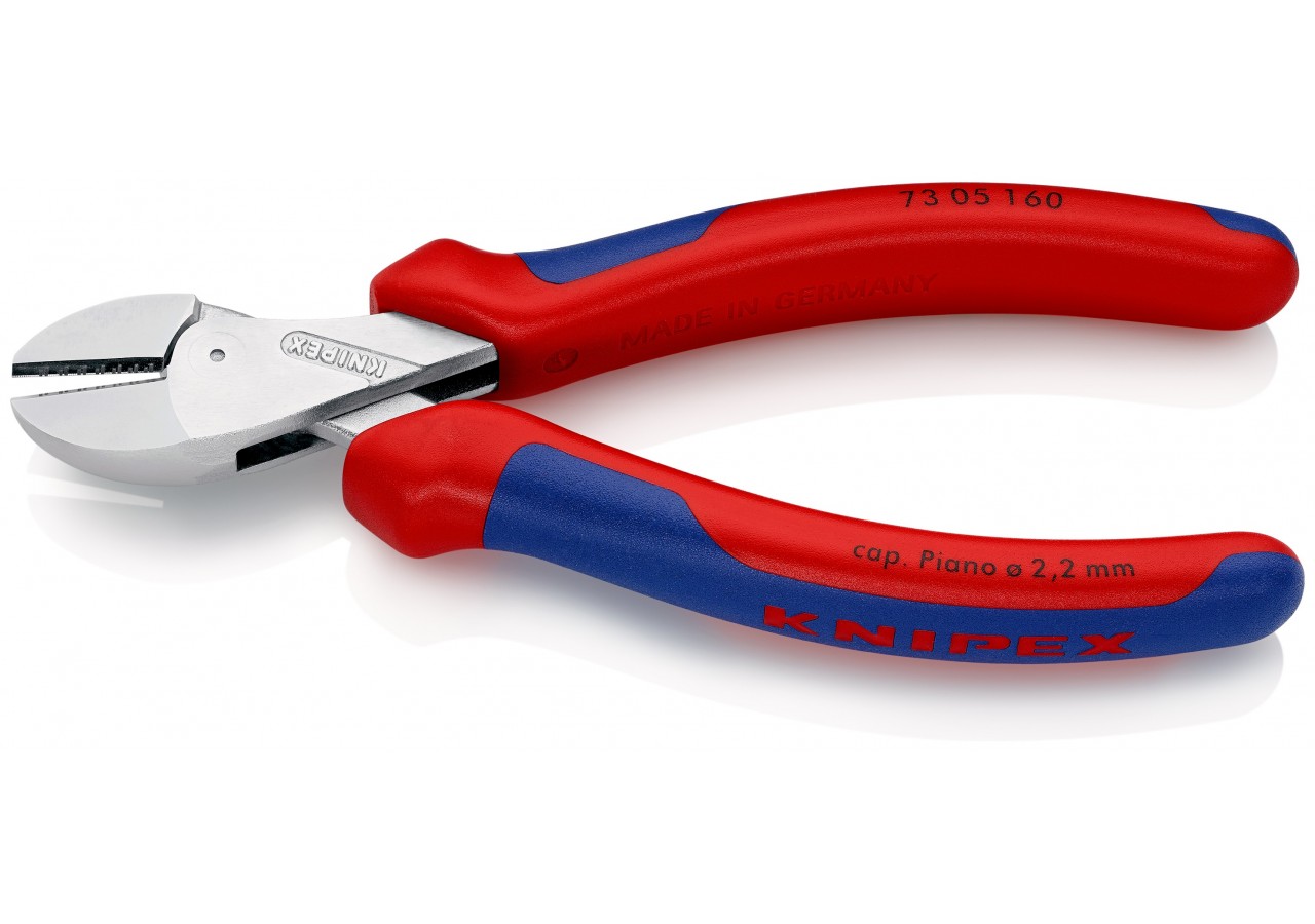 Pince coupante de côté X-Cut® forte démultiplication 160mm - Bi-matière Chromée - Knipex - 7305160