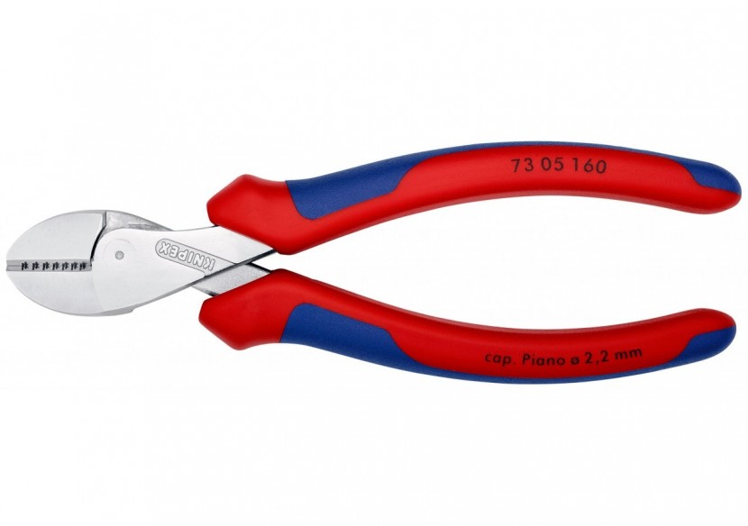 Pince coupante de côté X-Cut® forte démultiplication 160mm - Bi-matière Chromée - Knipex - 7305160