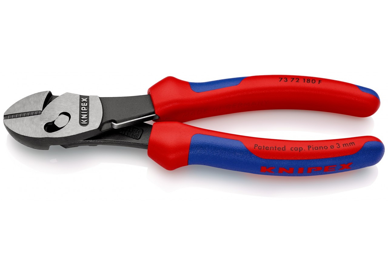 Pince coupante TwinForce® Haute Performance avec ressort 180mm - Bi-matière - Knipex - 7372180F