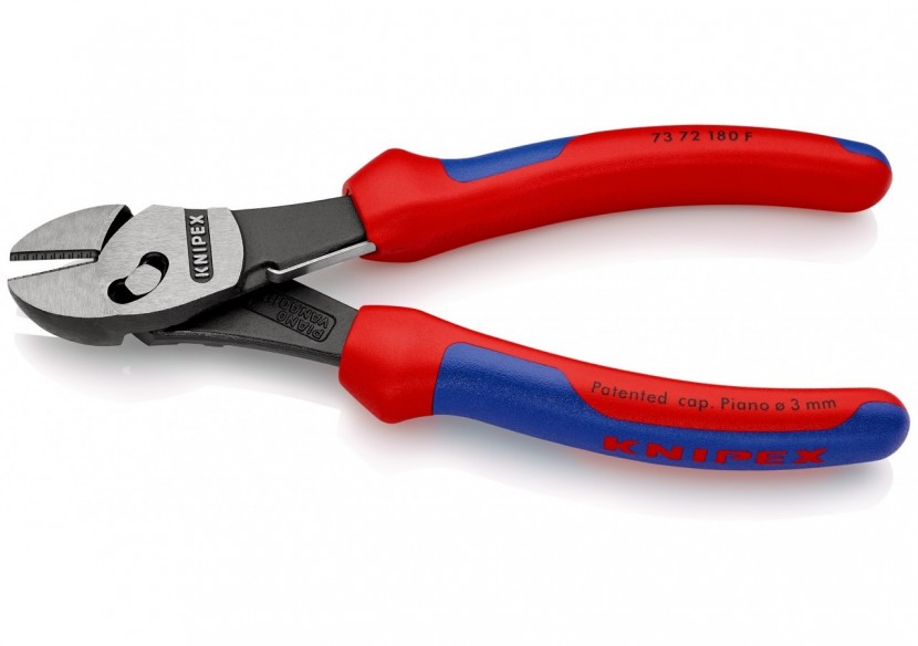 Pince coupante TwinForce® Haute Performance avec ressort 180mm - Bi-matière - Knipex - 7372180F