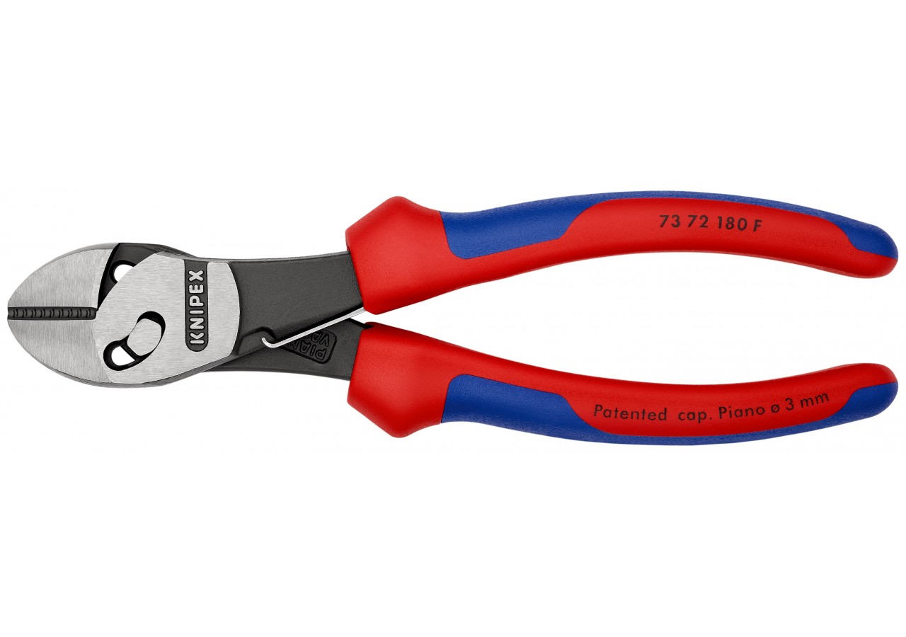 Pince coupante TwinForce® Haute Performance avec ressort 180mm - Bi-matière - Knipex - 7372180F