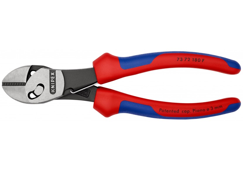 Pince coupante TwinForce® Haute Performance avec ressort 180mm - Bi-matière - Knipex - 7372180F