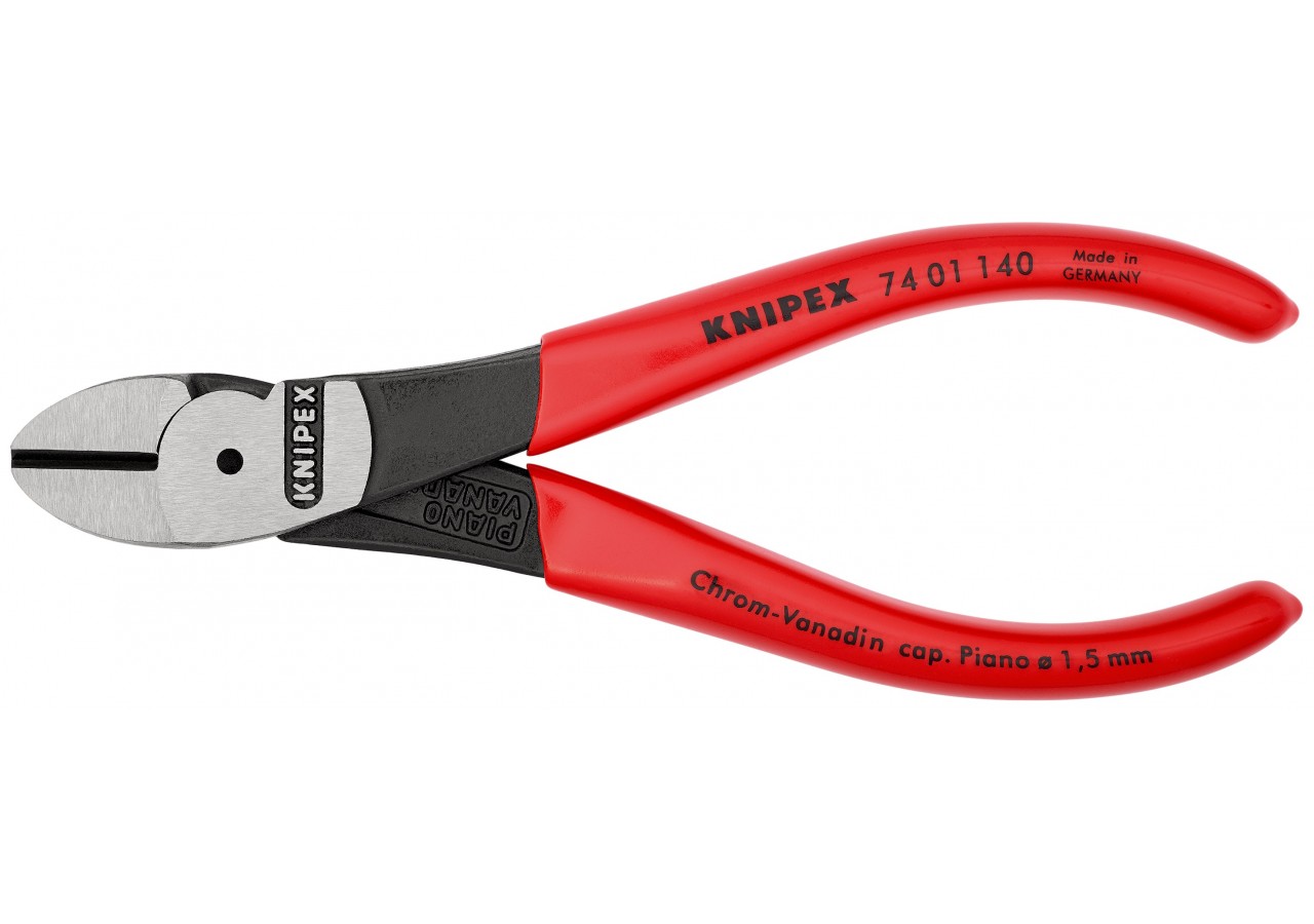 Pince coupante de côté forte démultiplication 140mm - Gainage PVC - Knipex - 7401140