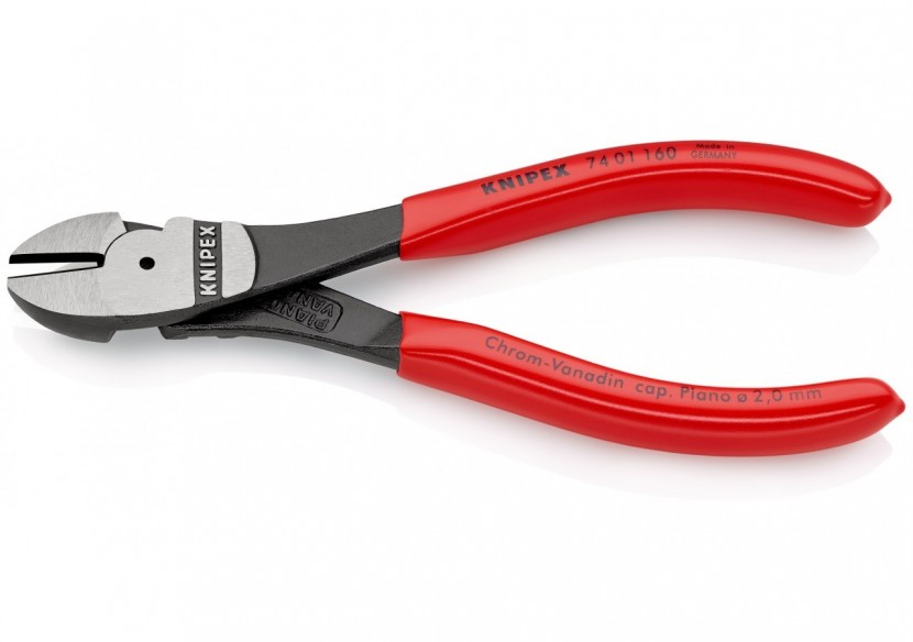 Pince coupante de côté forte démultiplication 160mm - Gainage PVC - Knipex - 7401160