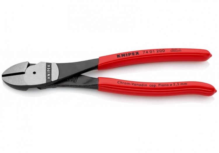 Pince coupante de côté forte démultiplication 200mm - Gainage PVC - Knipex - 7401200