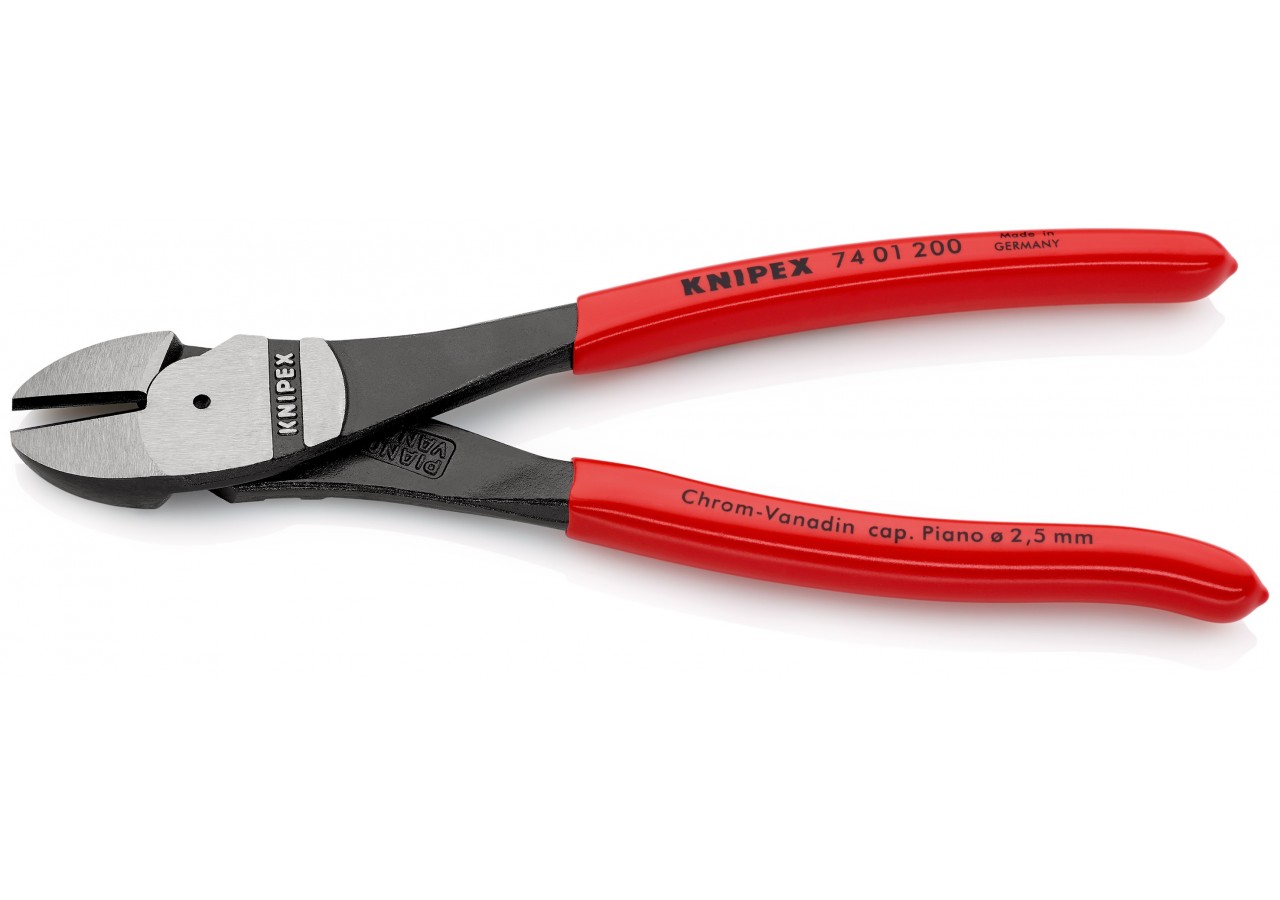 Pince coupante de côté forte démultiplication 200mm - Gainage PVC - Knipex - 7401200