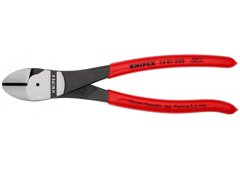 Pince coupante de côté forte démultiplication 200mm - Gainage PVC - Knipex - 7401200