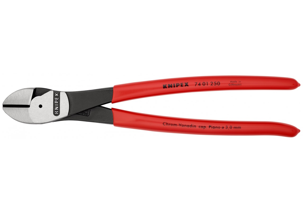 Pince coupante de côté forte démultiplication 250mm - Gainage PVC - Knipex - 7401250