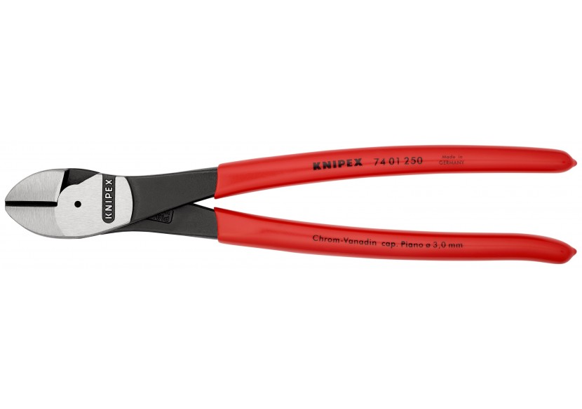 Pince coupante de côté forte démultiplication 250mm - Gainage PVC - Knipex - 7401250