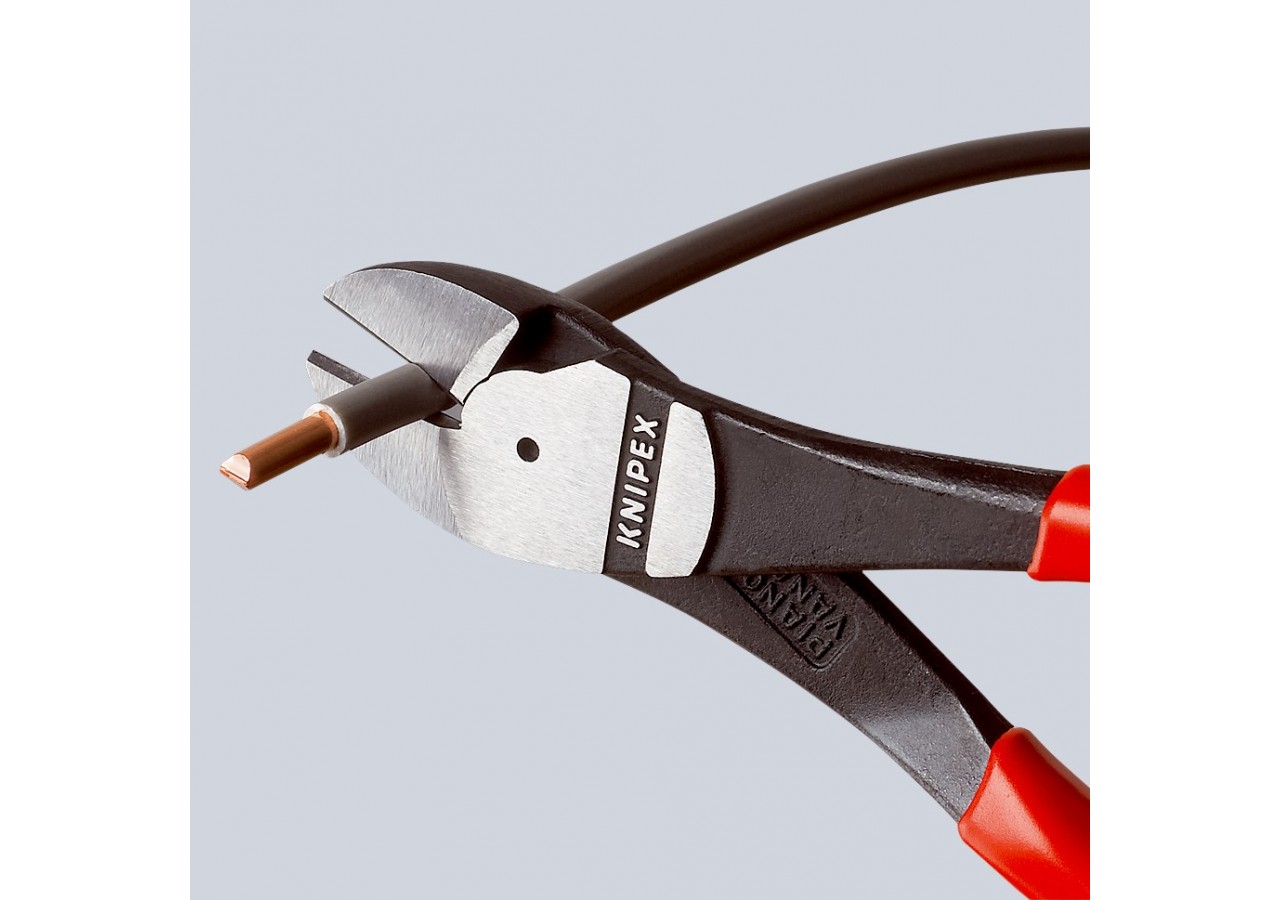 Pince coupante de côté forte démultiplication 160mm - Gainage Bi-matière - Knipex - 7402160