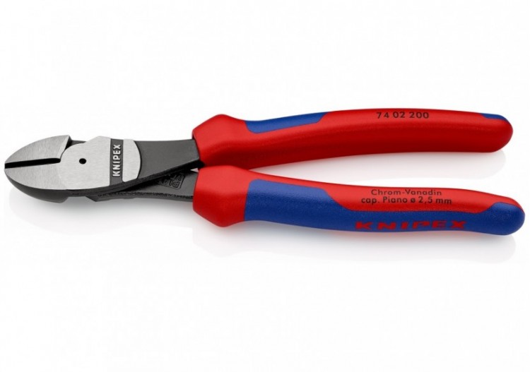 Pince coupante de côté forte démultiplication 200mm - Gainage Bi-matière - Knipex - 7402200