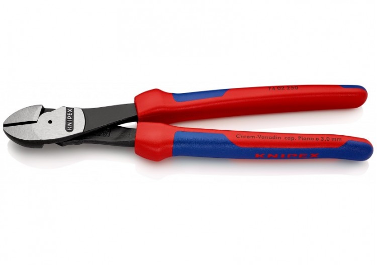 Pince coupante de côté forte démultiplication 250mm - Gainage Bi-matière - Knipex - 7402250