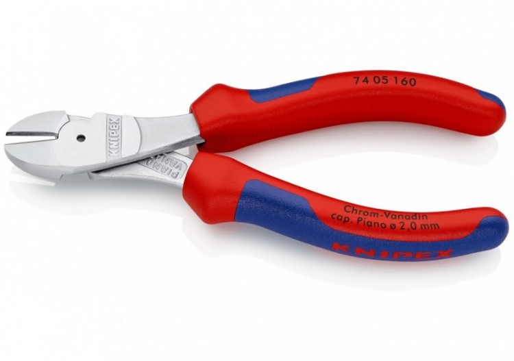 Pince coupante forte démultiplication 160mm - Gainage Bi-matière - Chromée - Knipex - 7405160 2