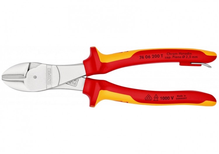 Pince coupante forte démultiplication 200mm - Bi-matière Chromée 1000V Antichute - Knipex - 7406200T 2