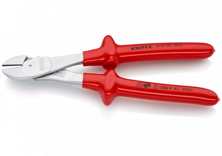 Pince coupante forte démultiplication 250mm - Chromée - Surmoulée 1000V - Knipex - 7407250 2