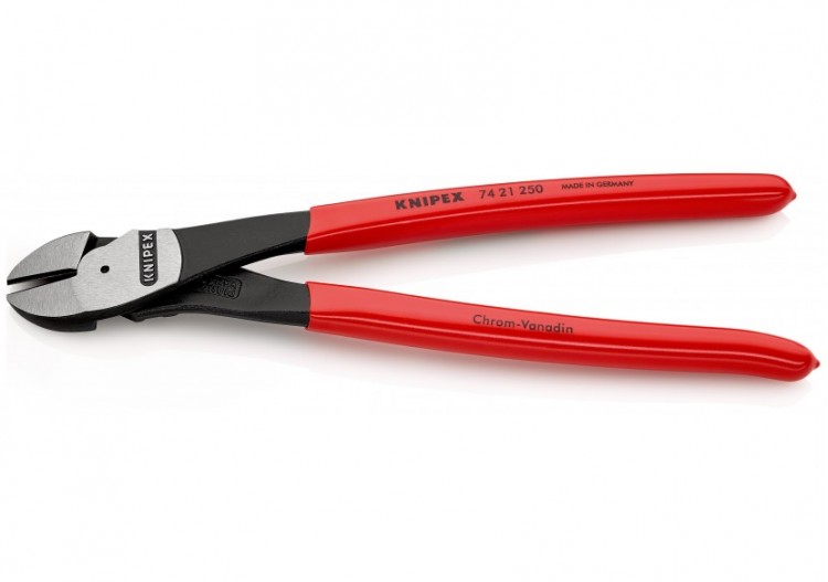 Pince coupante de côté forte démultiplication 250mm coudée à 25° - Gainage PVC - Knipex - 7421250 2