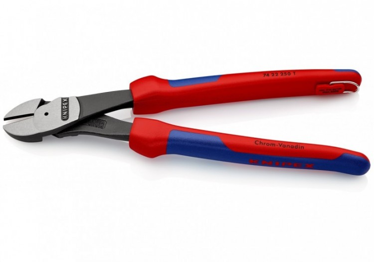 Pince coupante forte démultiplication 250mm coudée 25° - Bi-matière - Antichute - Knipex - 7422250T 2