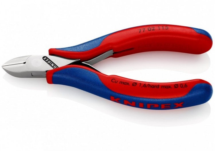 Pince coupante de précision petit biseau 115mm - Ressort - Bi-matière - Knipex - 7702115