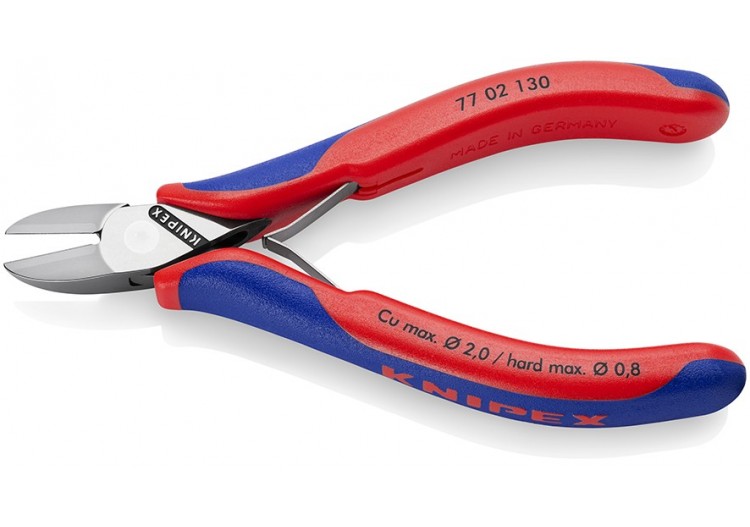 Pince coupante électronique petit biseau 130mm - Ressort - Gainage bi-matière - Knipex - 7702130 2