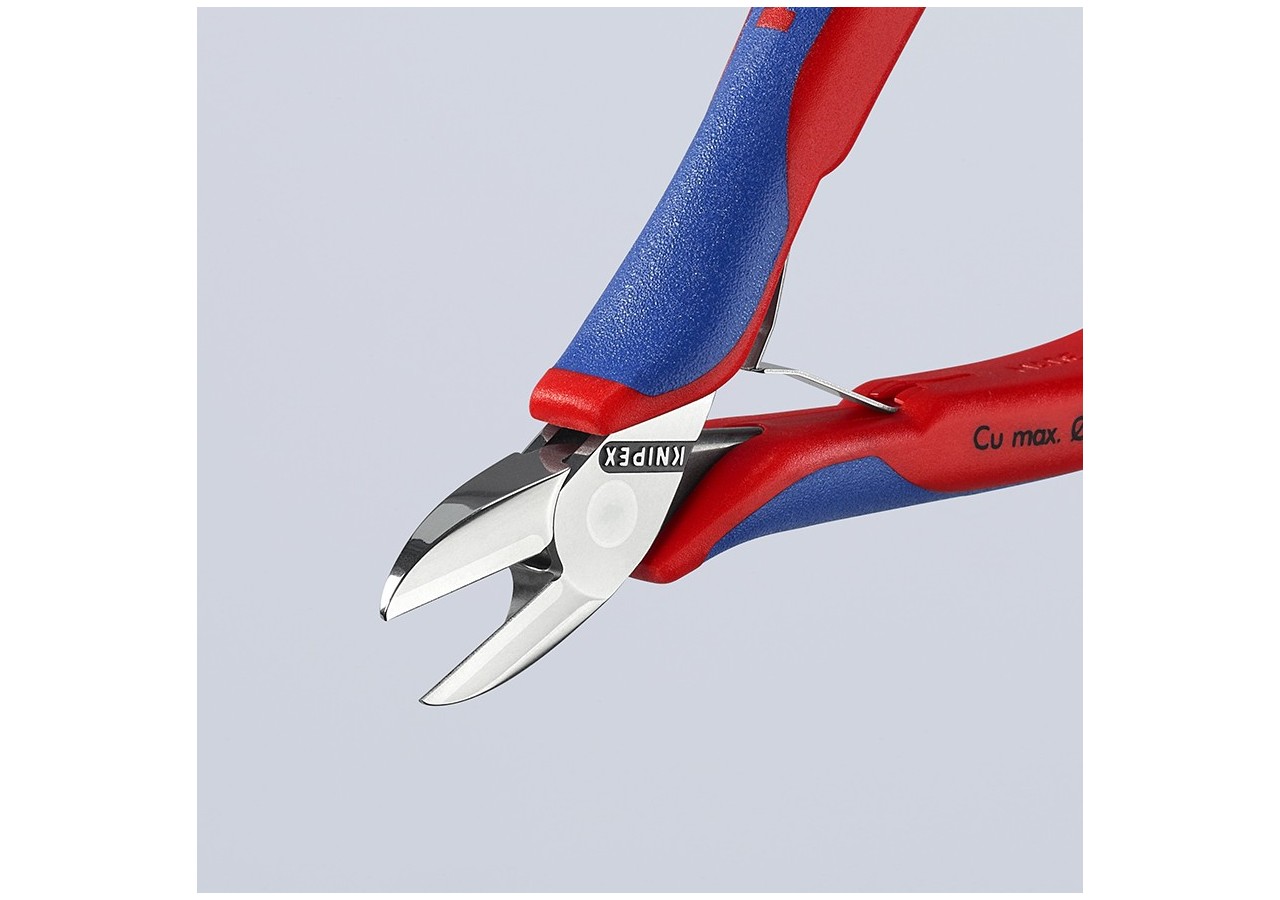 Pince coupante électronique petit biseau 130mm - Ressort - Gainage bi-matière - Knipex - 7702130