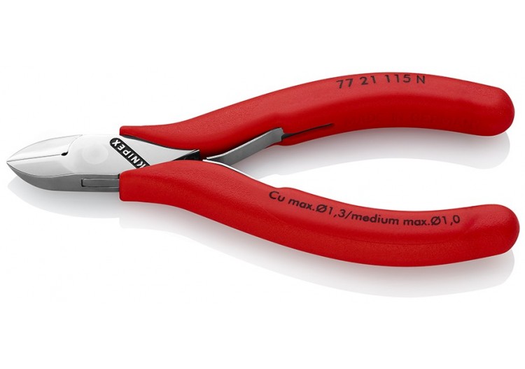 Pince coupante de côté de précision tête ronde coupe à ras 115mm - Ressort - PVC - Knipex - 7721115N 2