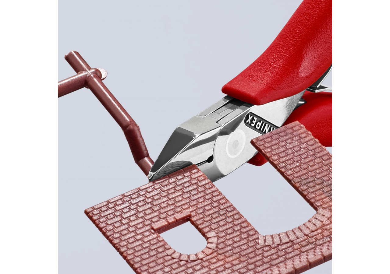 Pince coupante de côté tête pointue coupe à ras 115mm - Ressort - PVC - Knipex - 7741115