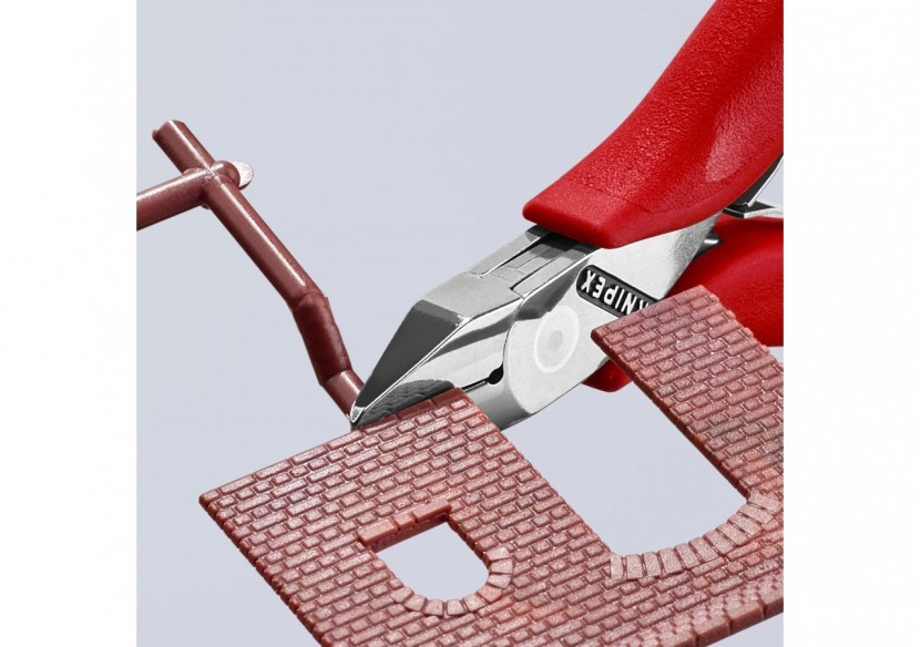 Pince coupante de côté tête pointue coupe à ras 115mm - Ressort - PVC - Knipex - 7741115