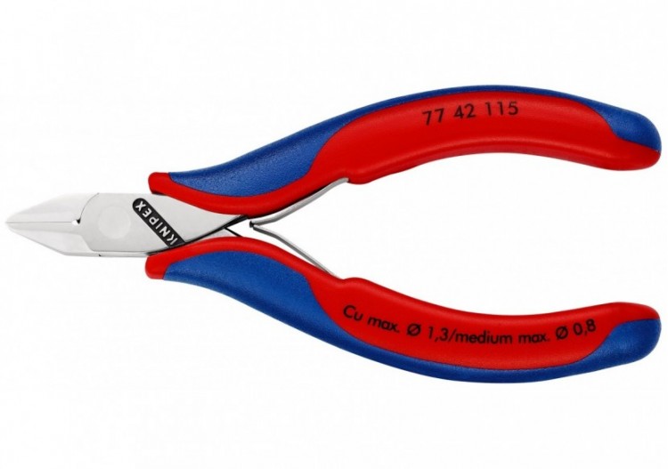 Pince coupante de précision tête pointue coupe à ras 115mm Ressort - Bi-matière - Knipex - 7742115 2