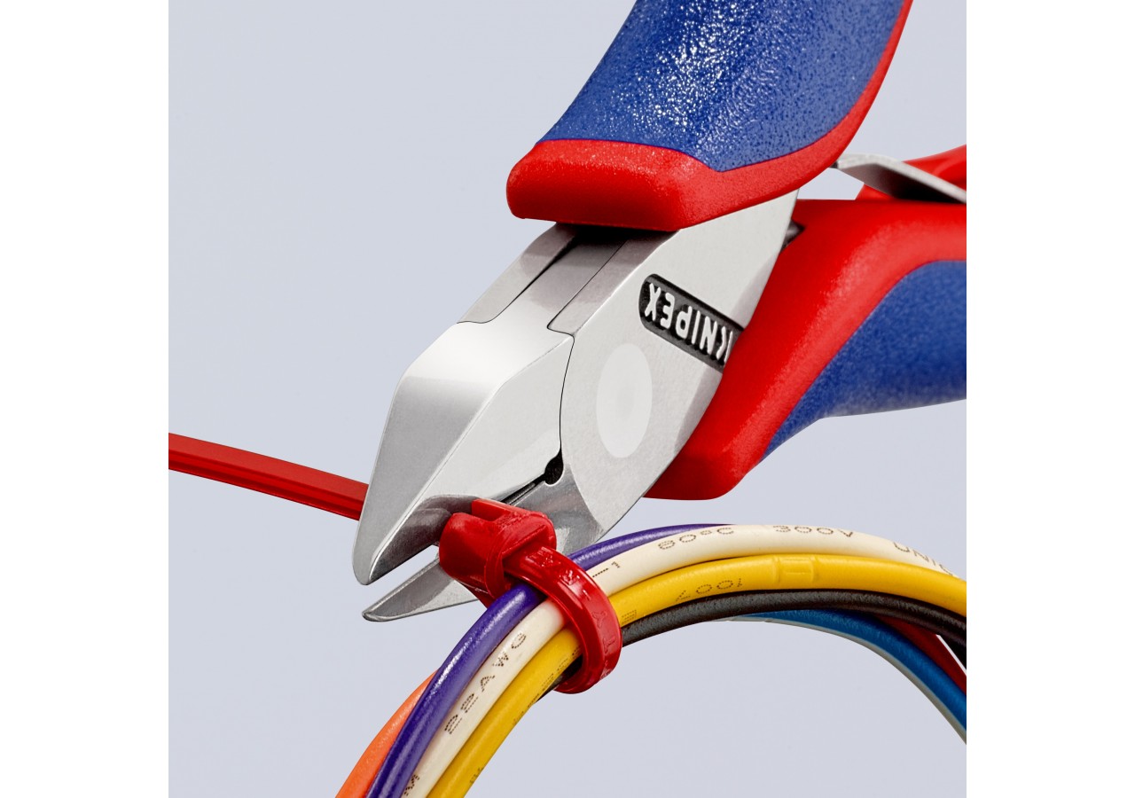 Pince coupante de précision tête pointue coupe à ras 115mm Ressort - Bi-matière - Knipex - 7742115