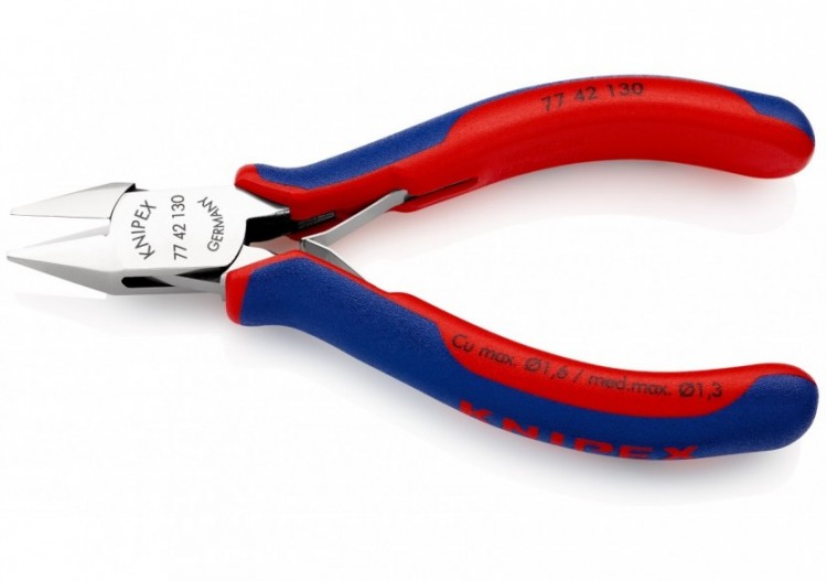 Pince coupante de précision tête pointue coupe à ras 130mm Ressort - Bi-matière - Knipex - 7742130 2