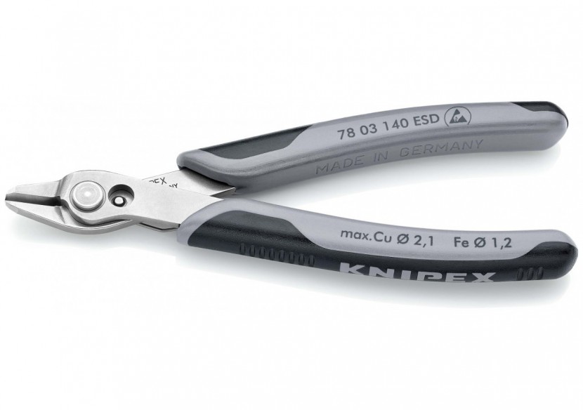 Pince coupante électronique Super Knips® XL 140mm - Gainage bi-matière ESD - Knipex - 7803140ESD