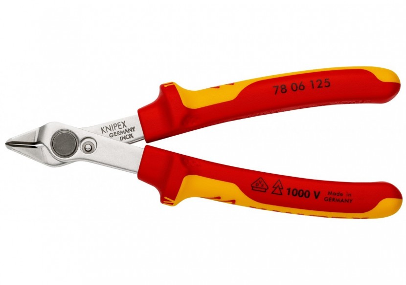 Pince coupante de coté Super Knips® 125mm - Bi-matière - Chromée - 1000V - Knipex - 7806125
