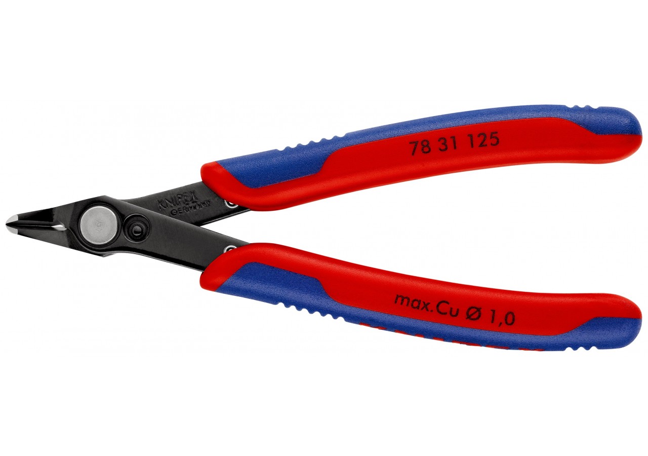 Pince coupante de précision Super Knips® 125mm Tête étroite Ressort Bi-matière - Knipex - 7831125