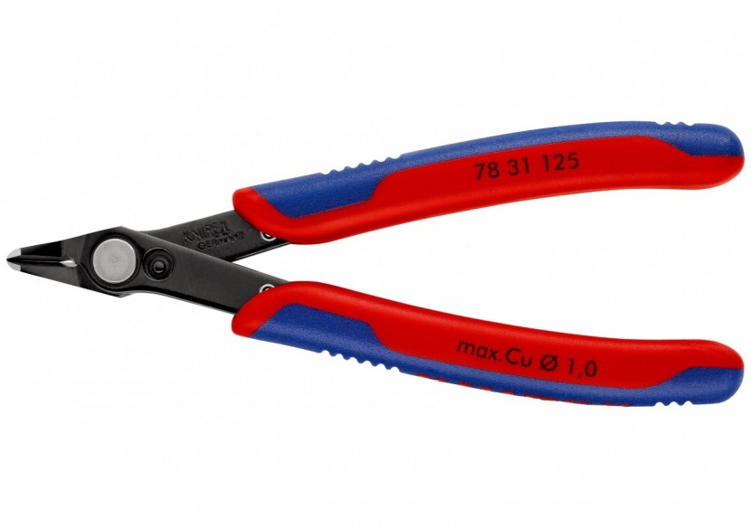 Pince coupante de précision Super Knips® 125mm Tête étroite Ressort Bi-matière - Knipex - 7831125