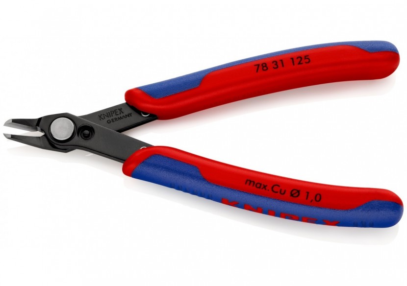 Pince coupante de précision Super Knips® 125mm Tête étroite Ressort Bi-matière - Knipex - 7831125