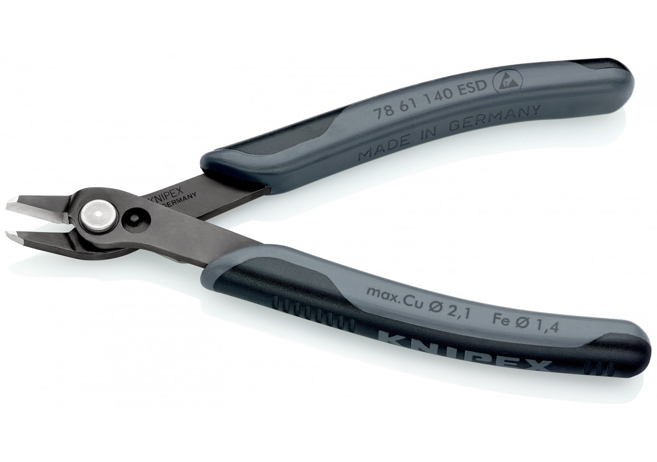 Pince coupante électronique Super Knips® XL 140mm - Gainage bi-matière ESD - Knipex - 7861140ESD