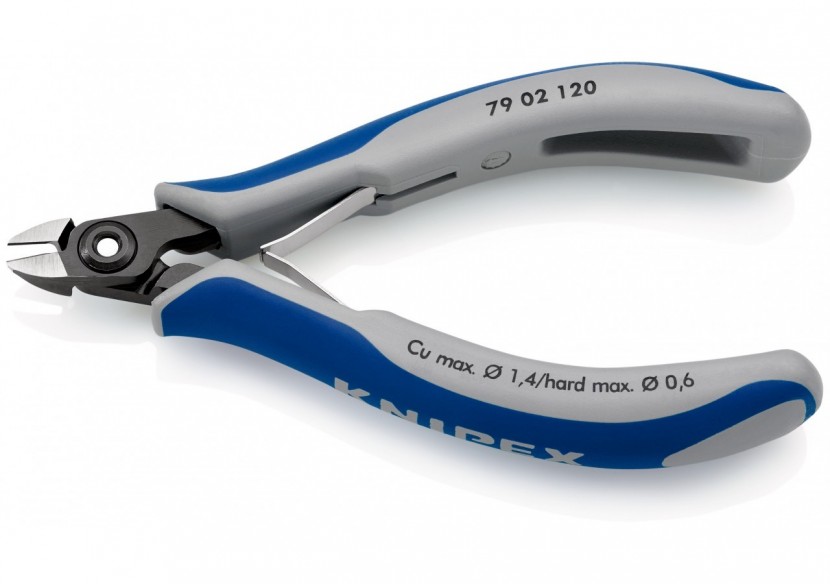 Pince coupante de précision petit biseau 120mm- Ressort - Bi-matière - Knipex - 7902120