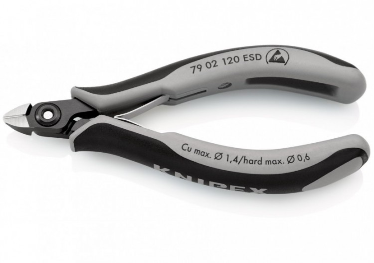 Pince coupante de précision petit biseau 120mm - Ressort - Bi-matière - ESD - Knipex - 7902120ESD 2