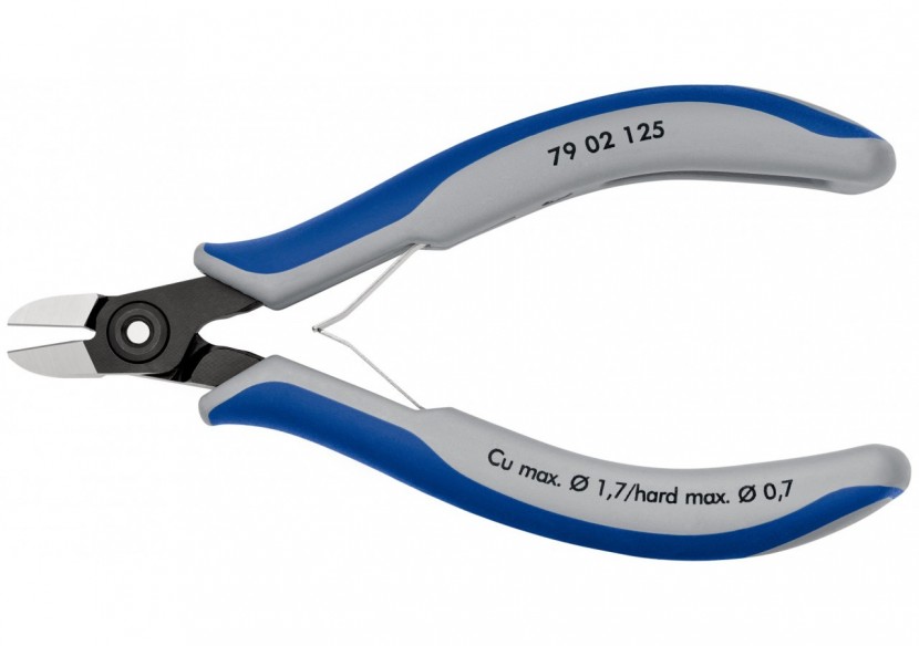 Pince coupante de précision petit biseau 125mm - Ressort - Bi-matière - Knipex - 7902125