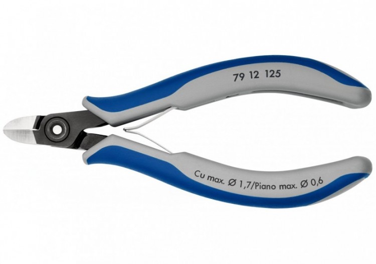 Pince coupante de précision petit biseau renforcé 125mm - Ressort - Bi-matière - Knipex - 7912125