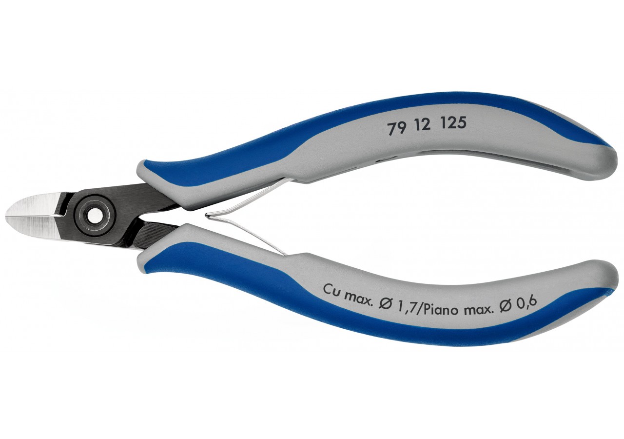 Pince coupante de précision petit biseau renforcé 125mm - Ressort - Bi-matière - Knipex - 7912125