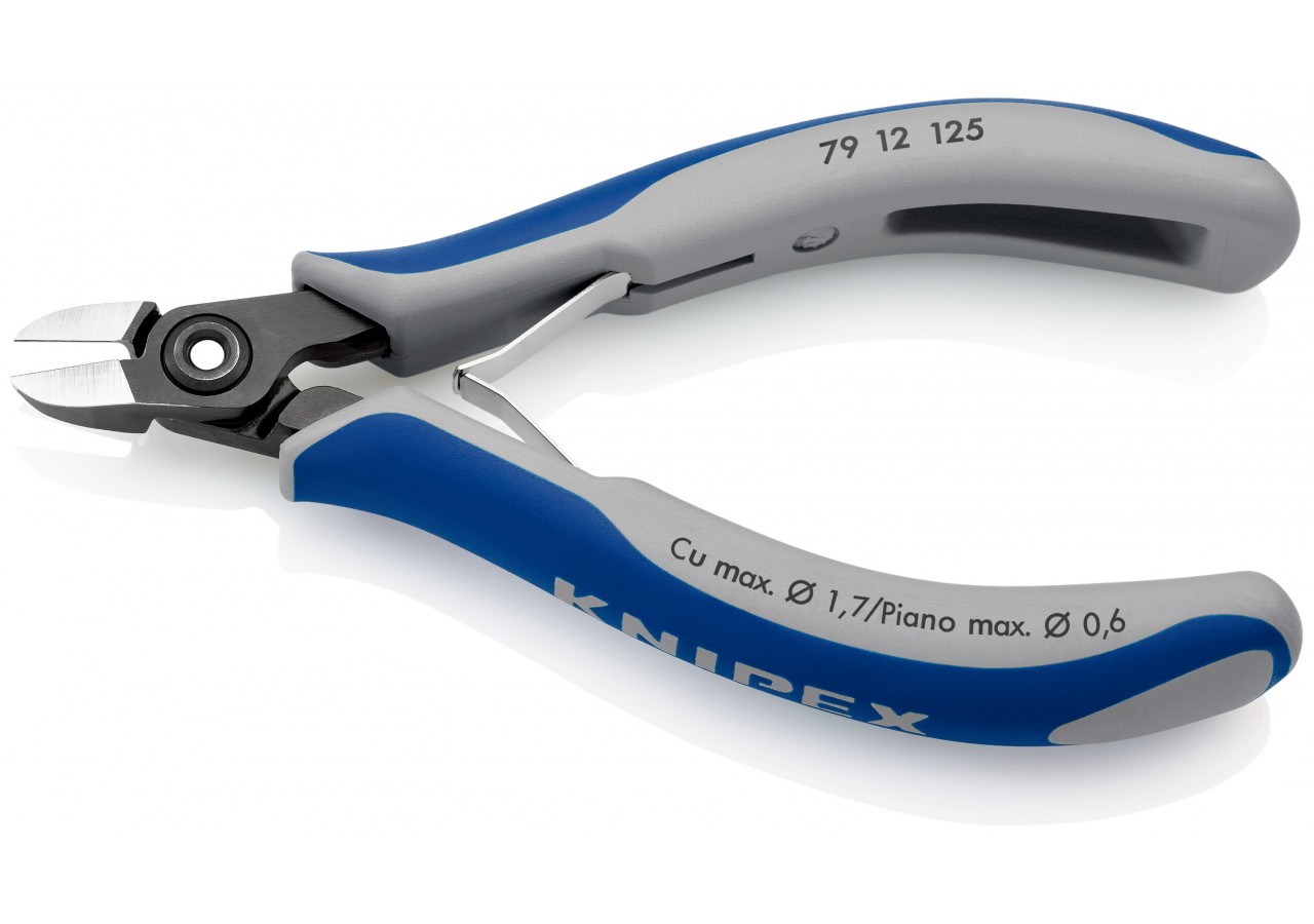 Pince coupante de précision petit biseau renforcé 125mm - Ressort - Bi-matière - Knipex - 7912125