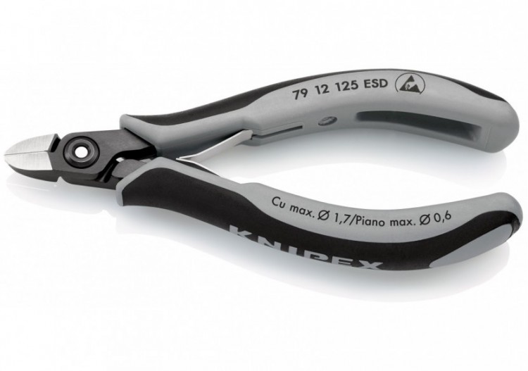 Pince coupante petit biseau renforcé 125mm - Ressort - Bi-matière - ESD - Knipex - 7912125ESD 2