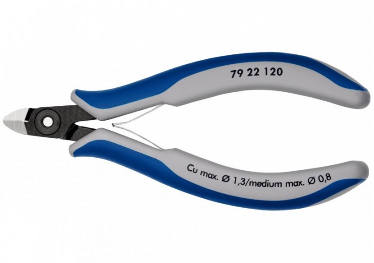 Pince coupante de précision sans biseau 120mm- Ressort - Bi-matière - Knipex - 7922120